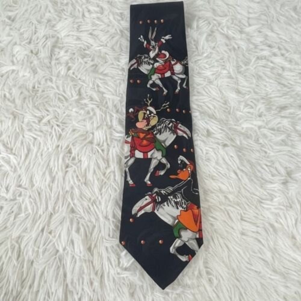 Vintage Looney Tunes Fun Tie Carpenter Taz Bugs Bunny Daffy Duck